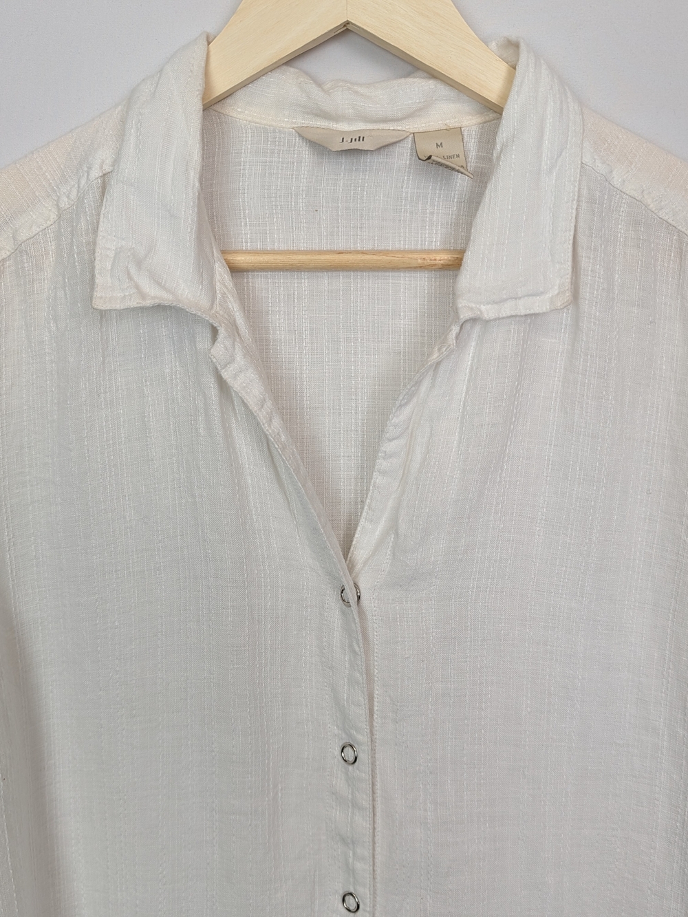 J. Jill 100% Linen Button Front Shirt Top - Picture 3 of 12
